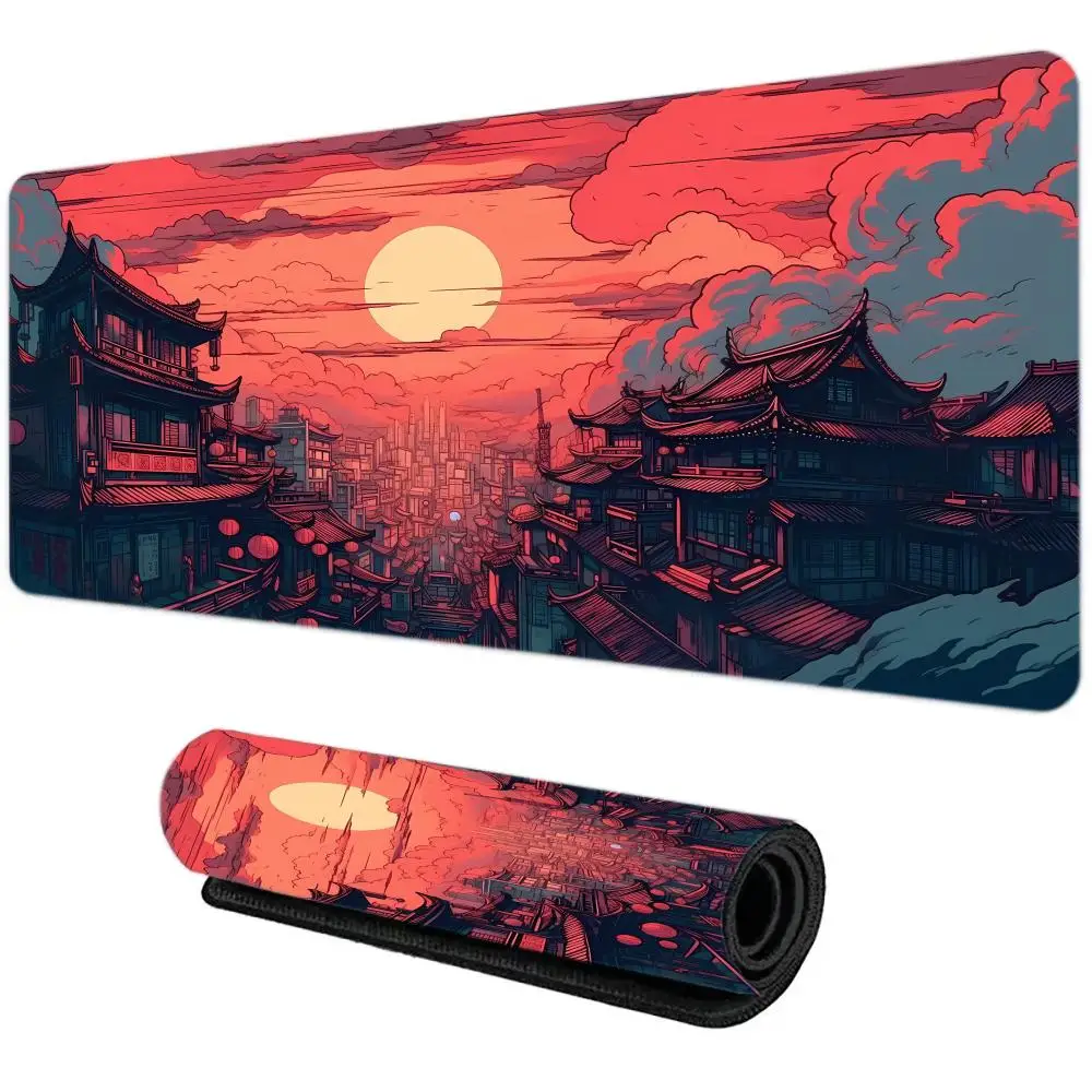Japan Scenery Mouse Pad Large Computer Office Game Table Mat 90x40 XXL Rubber Anti-slip Gaming Keyboard Mousepads Long Desk Pads