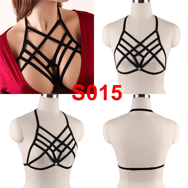 BONDAGE STRAPPY Body Harness Lingerie Belt Crop Top Cage Bra Black Sexy Elastic Adjust Bra Dance Rave Wear for Women Harness