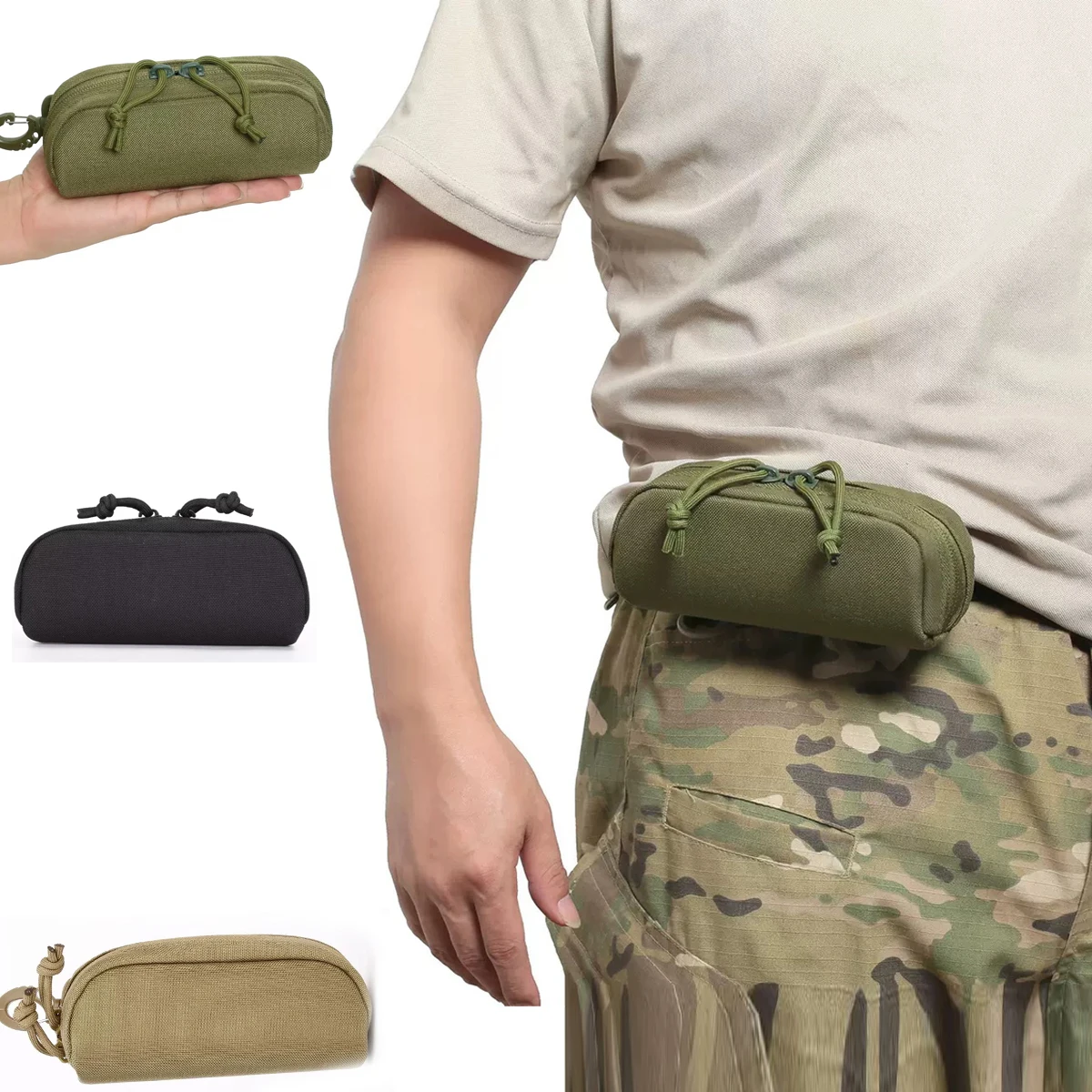 Tactical Molle Glasses Pouch Sunglasses EDC Waist Pack Utility Army Hunting Accessories Organizer Eyeglasses Case Bag ﻿