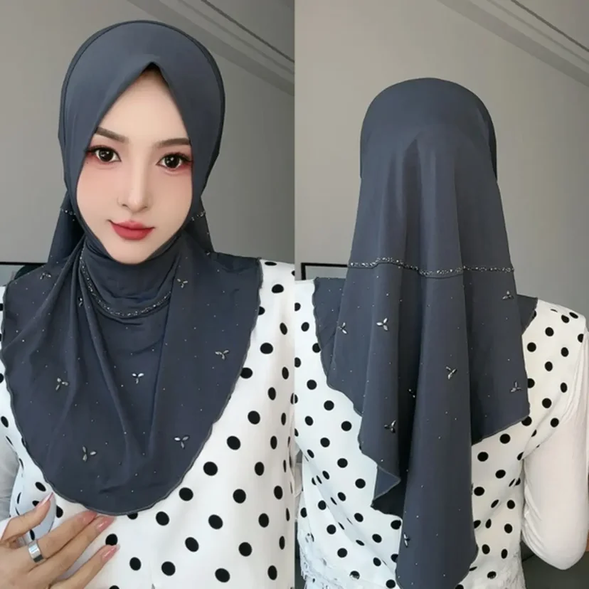 Copricapo musulmano ad alta elasticità Sciarpe grandi istantanee Hijab