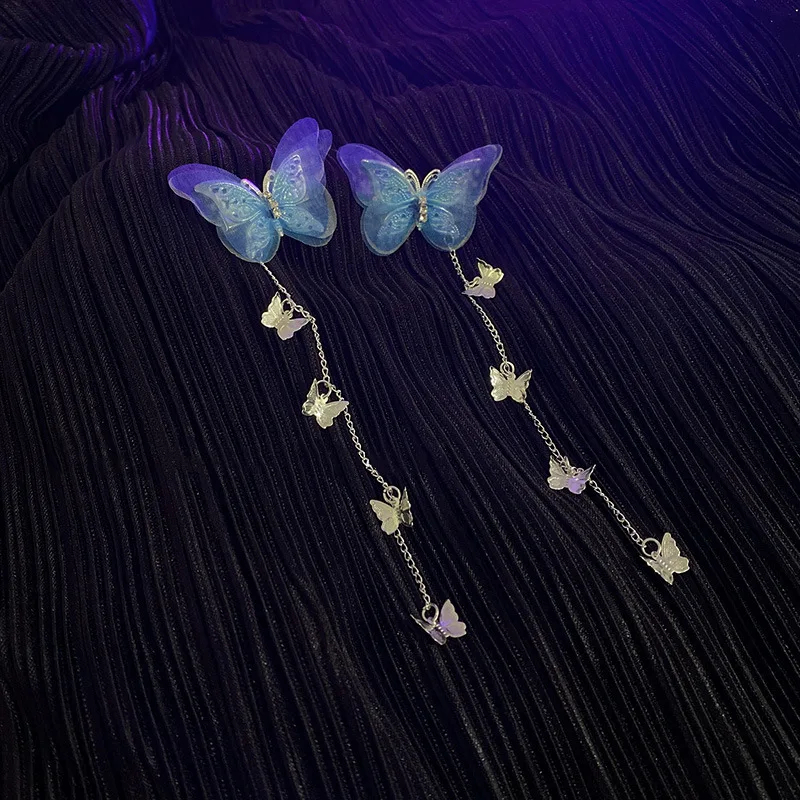 New Hollow Butterfly forcine eleganti fermagli per capelli lunghi con nappe in metallo per le donne Hanfu accessori per gioielli per capelli antichi