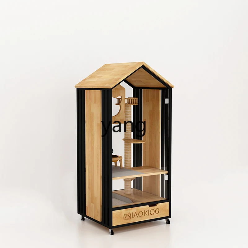 

L'm'm Small Household Cat House House Front and Rear Transparent Glass Cattery
