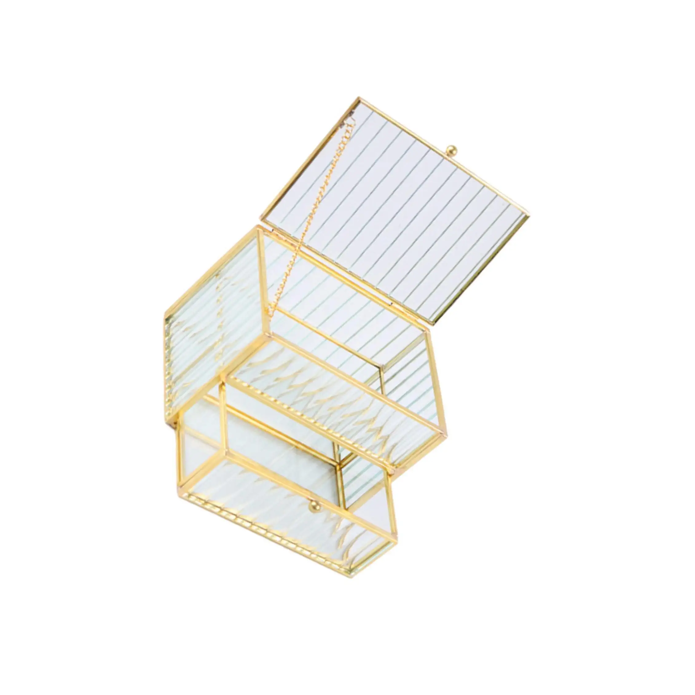 Jewelry Box 2 Tier Container Clear Trinket Box for Tabletop Dresser Bracelet