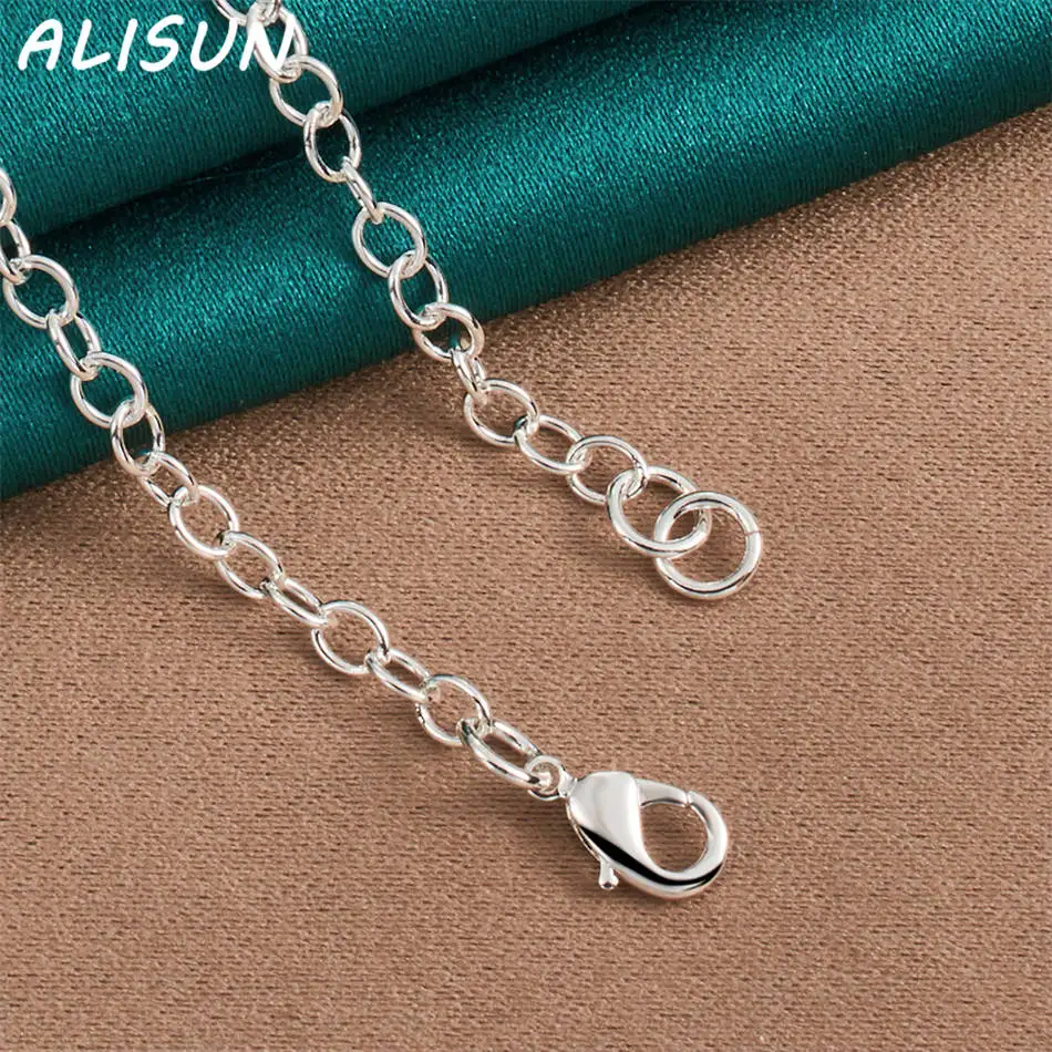 

ALISUN 925 Sterling Silver 50cm Design Love Chain Necklace For Women Charm Trend Birthday Gifts Fashion Party
