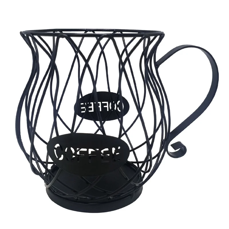 

Universal Coffee Capsule Storage Basket Coffee Cup Basket Coffee Pod Organizer Holder Black for Home Cafe Hotel