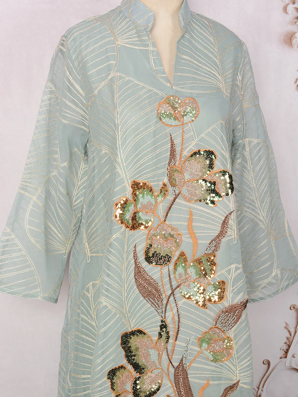 Eid Abito da festa musulmano per le donne Abaya Jalabiya Abito lungo da sera Paillettes Marocco Abaya Caftano Islam Abiti Abito lungo arabo