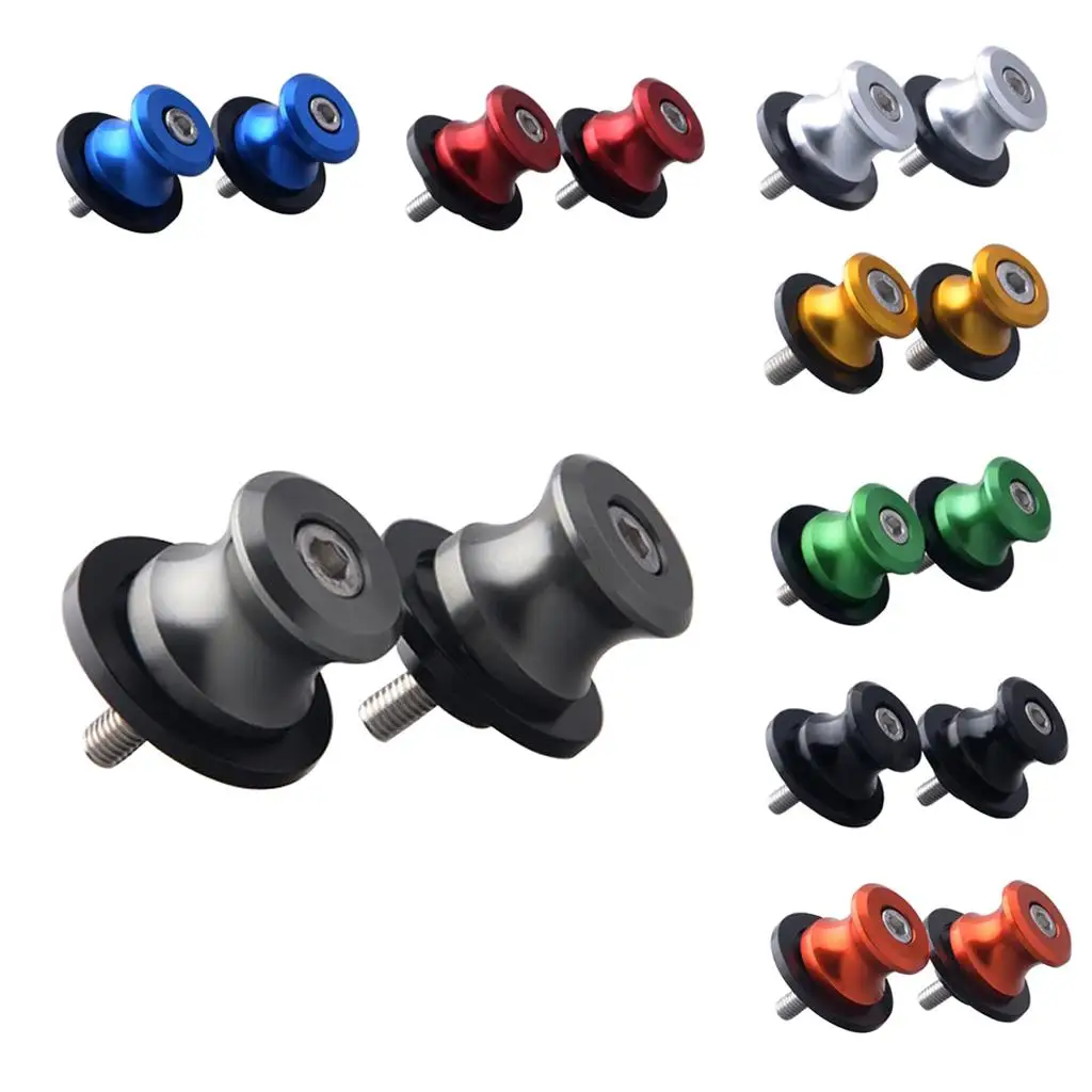 

2pcs Aluminum 6mm M6 x 1.5 Motorcycle Sliders Spools CNC swing upper arm Stand