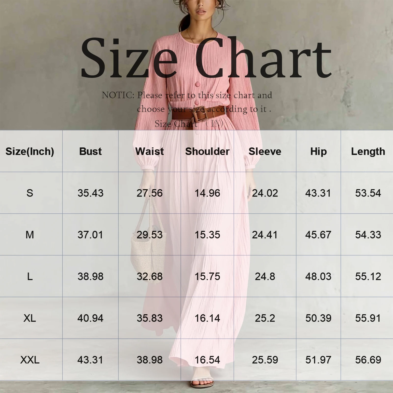 Single Breasted Round Neck Long Sleeved Dress Fashion Casual Dress Without Belt Spring And Autumn Women'S Solid Color Dress