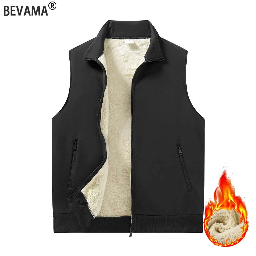 

Мужской теплый жилет на молнии, зимние утепленные пальто без рукавов с воротником-стойкой, модная повседневная куртка на молнии, термоверхняя одежда, уличная одежда
