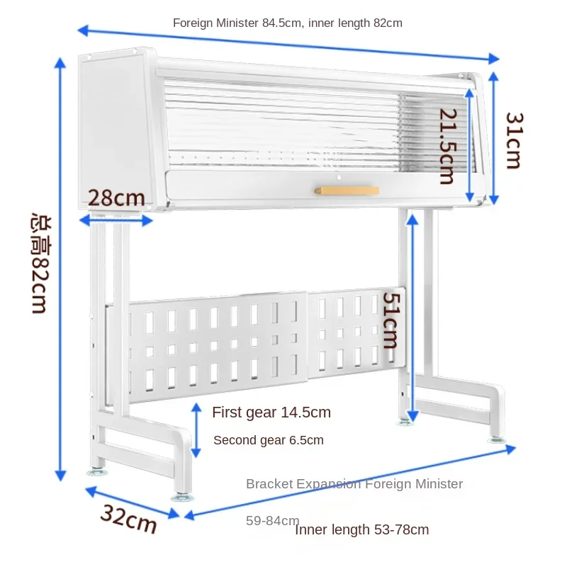 Retractable Kitchen Sink ShelfWearResistant Rust-Proof Double Layer Countertop Organizer with Door Drain Rack Space-Saving Shelf