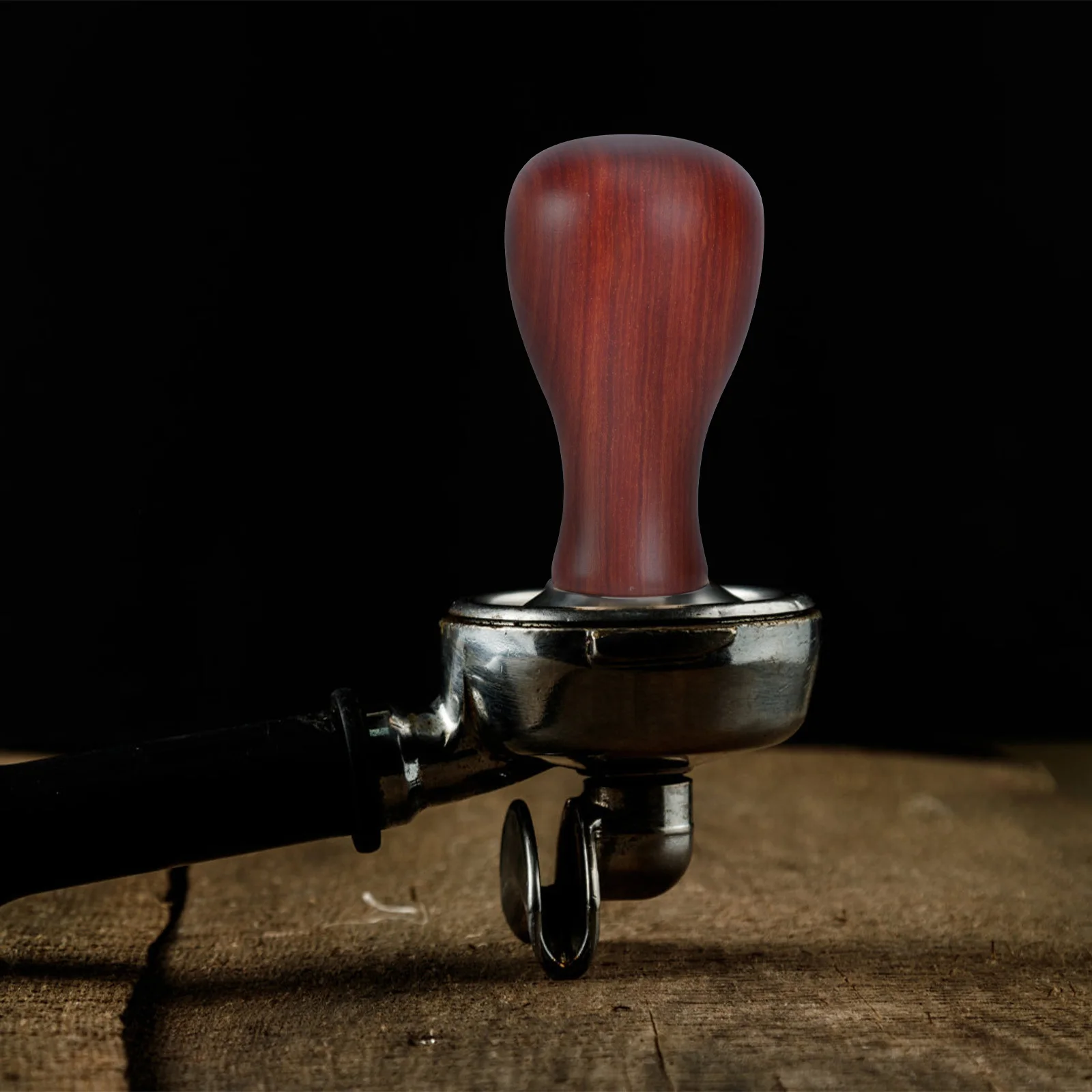 

1 pc Stainless Steel Coffee Tamper 49Mm Red Sandalwood Handle Flat Base Espresso Press Handheld Coffee Tool Kitchen Bar