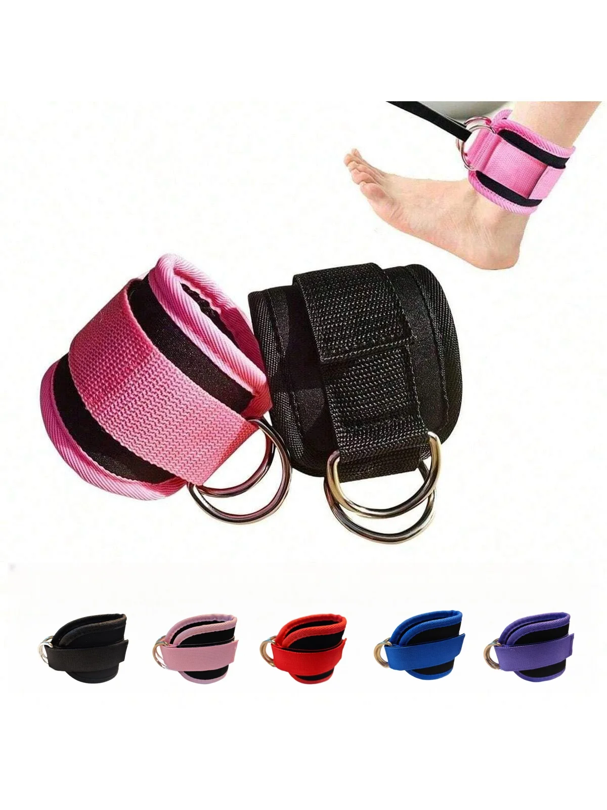 Fitness Ankle Straps Adjustable D-Ring Support Cuffs Gym Leg Strength Workouts Pulley With Buckle Sports Guard Safety Abductors