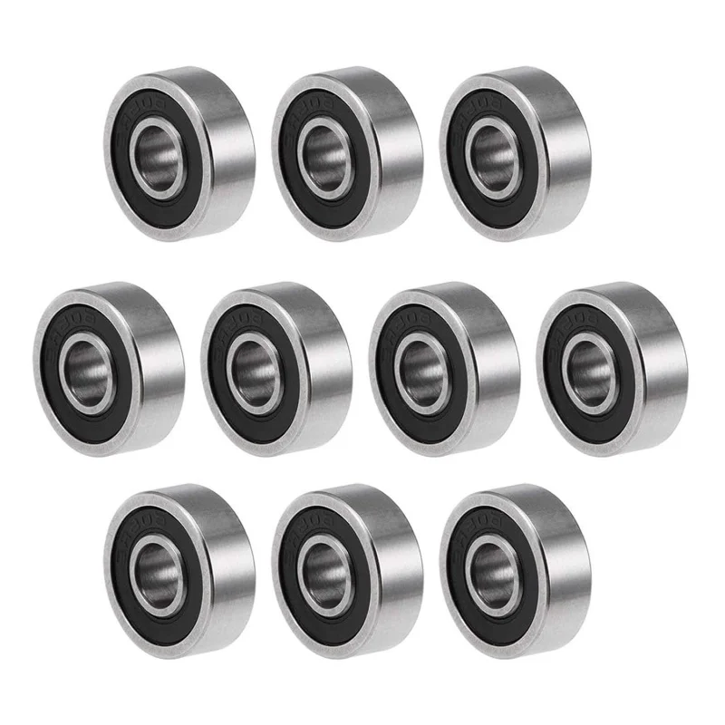 10Pcs 605-2RS Deep Groove Ball Bearings, Z2 5mm x 14mm x 5mm Double Sealed Industrial Bearings, Chrome Steel Skateboard Bearing