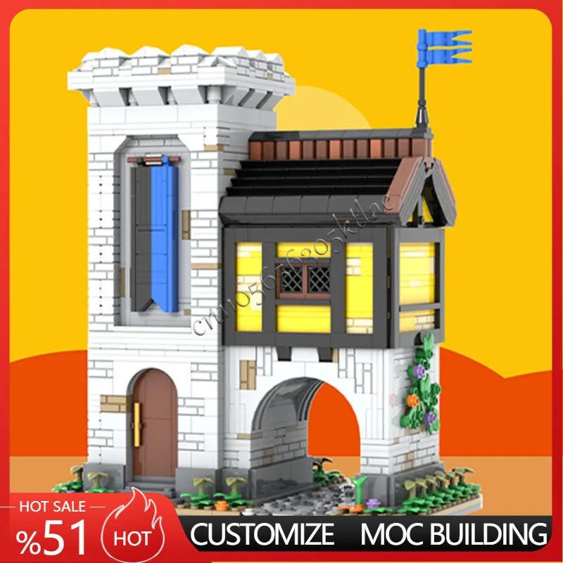

1734 PCS Medieval Fortress Model Moc Building Bricks Outpost Fortress Castle Modular DIY Sets Assembly Block Toy Christmas Gifts