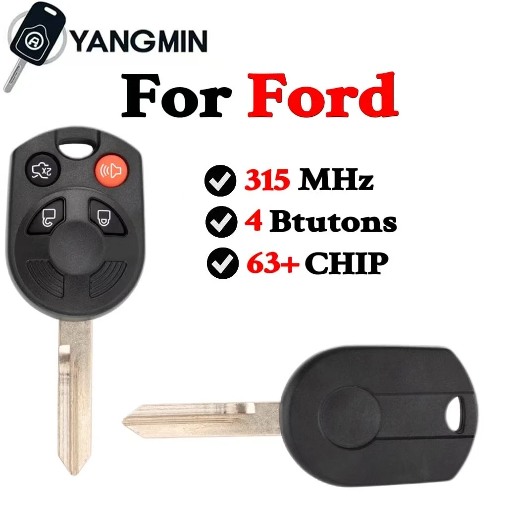 

4 Button OUCD6000022 4D63 80bit Chip Laser Blade 315MHz Remote Key For Ford C-Max/Escape/Focus 2013 2017 2018 2019