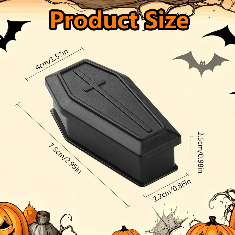 6/12 Stück Sarg-Halloween-Boxen, Scherzartikel, Plastik-Süßigkeiten-Geschenkboxen, Halloween-Party-Deko, Spukhaus-Dekoration, DIY-Basteleien – Detail 4
