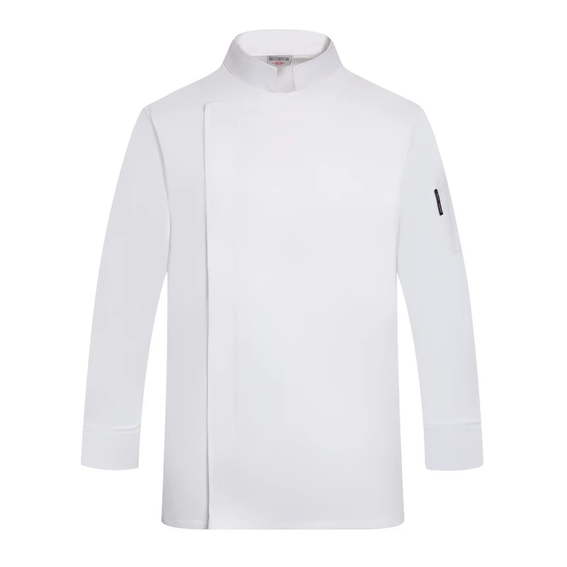 Uniforme de chef blanc à manches longues, manteau de chef d'hôtel, veste de chef d'hôtel, manteau de chef de restaurant, vêtements de cuisine respirants Chamonix, logo