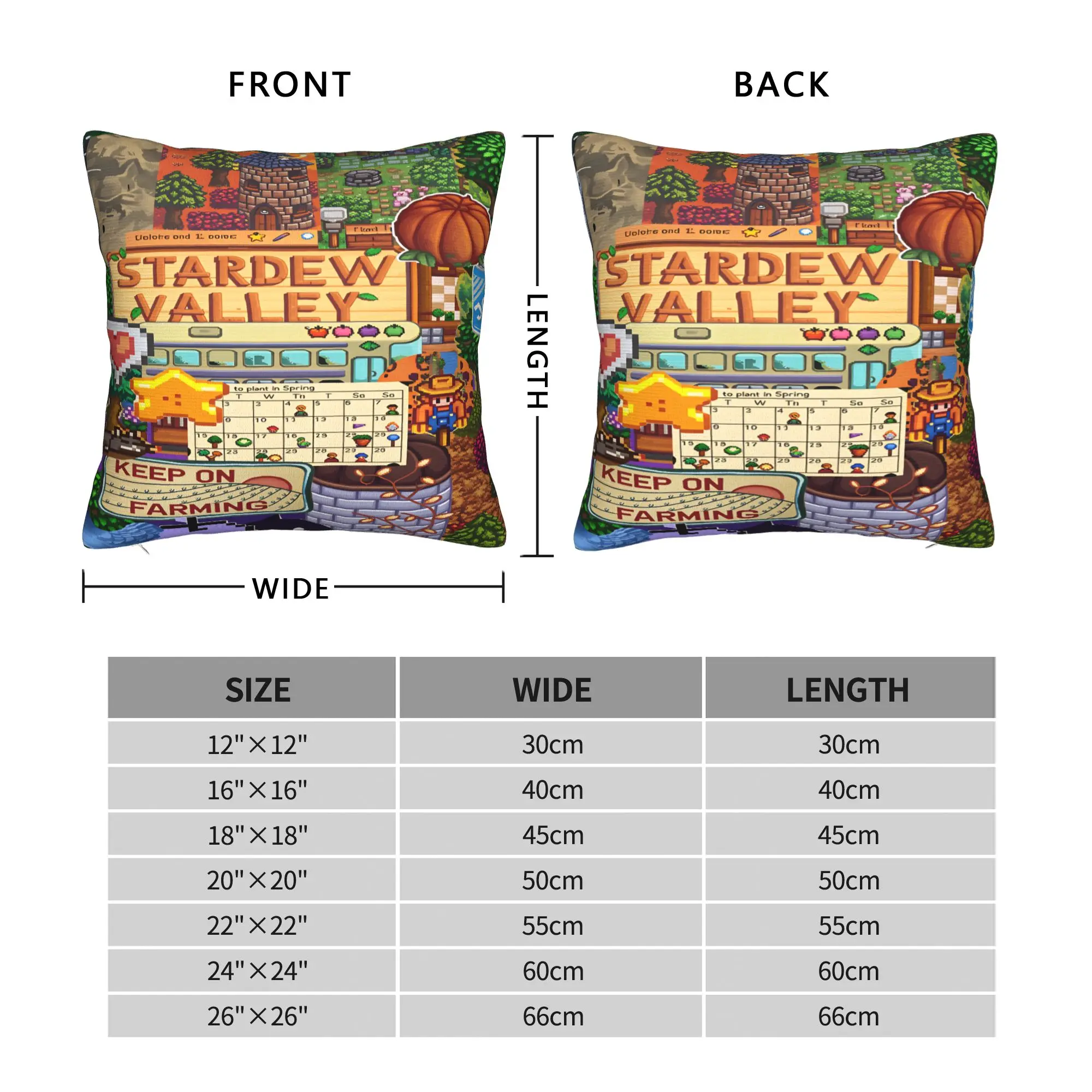 Stardew Valley Gaming Pillow Case  Vintage Pillow Cover Comfy Pillowcases For Sofa Couch Bed Living Room