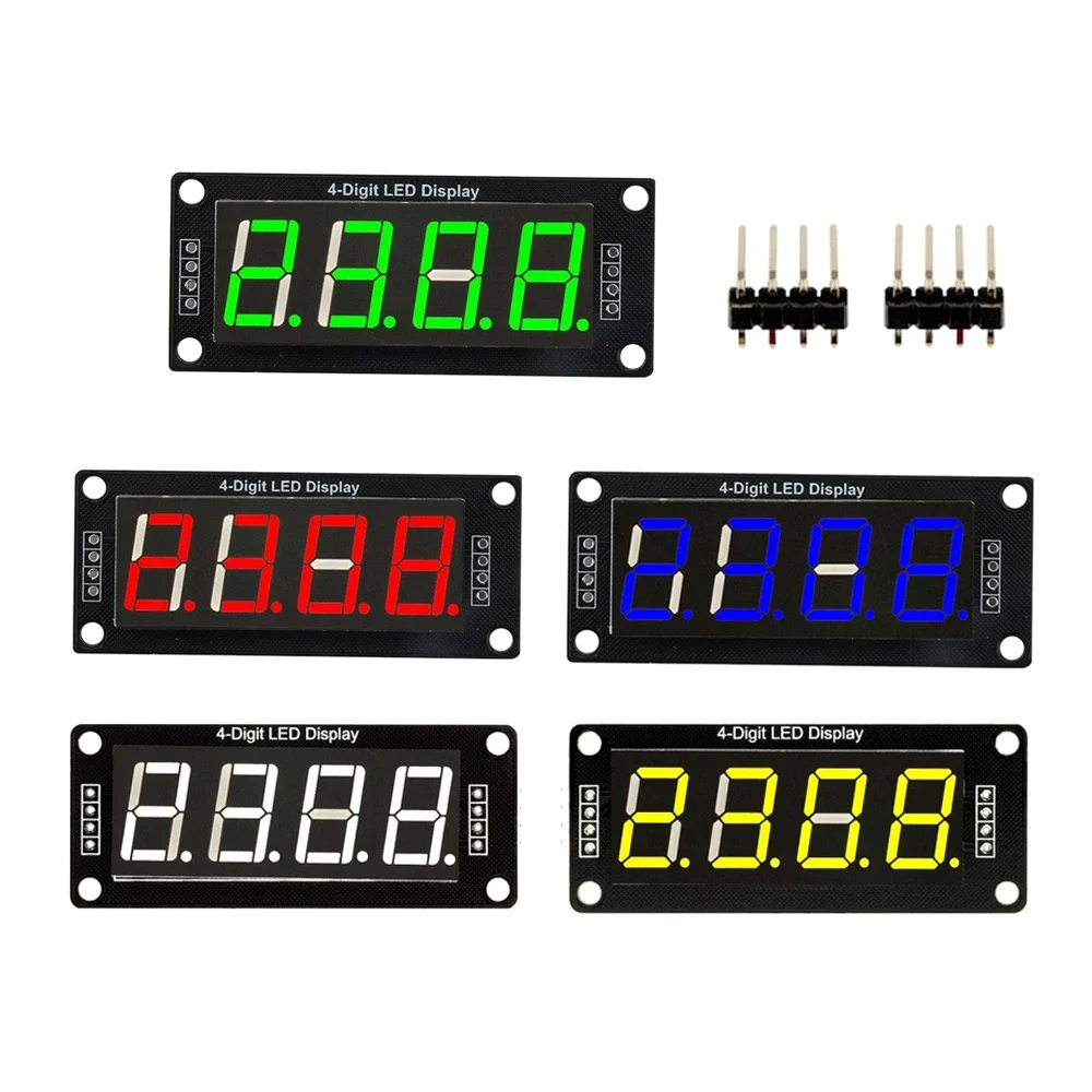 0.56 Inch Tm1637 Led Display Module 4 Cijferige Led Indicator Voor Arduino Diy Rood Groen Blauw Geel Wit Met Klokmodule