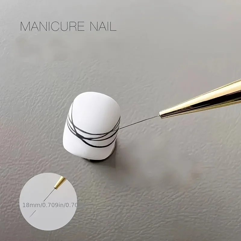 Ultra-Fine Detail Brush for Nail Art - a Golden Copper Wire Painting Pen Designed for Precise Lines, Floral Effects