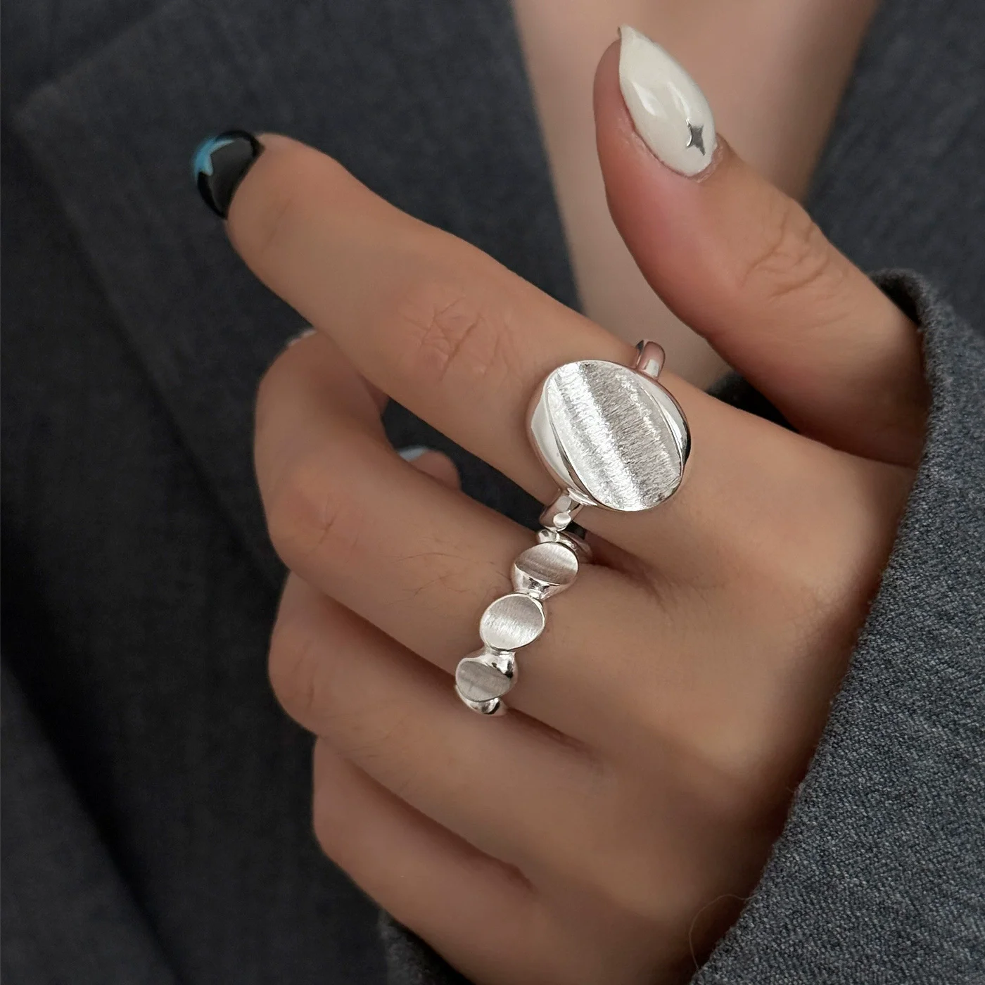 XIYANIK Irregular Geometric Adjustable Opening Rings For Women Girl Vintage Fashion New Jewelry Gift Party Wholesale Anillos