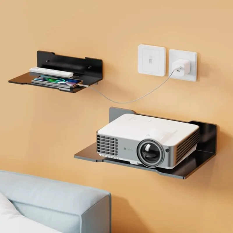 Wand Punch-freies Lagerung Rack Projektor Kamera Metall Halterung Hause Wohnzimmer Wand Hängen Rack Lagerung Regal