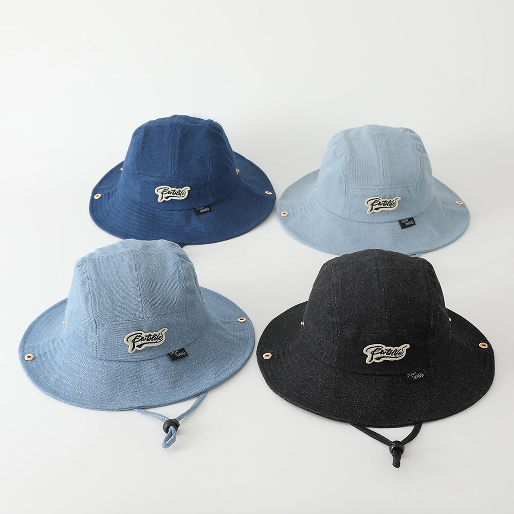 

New Embroidered Letter Baby Bucket Hats Autumn Sunhat Fishing Hat Sunshade Visor Boy Girl Outdoor Fashion Beach Caps