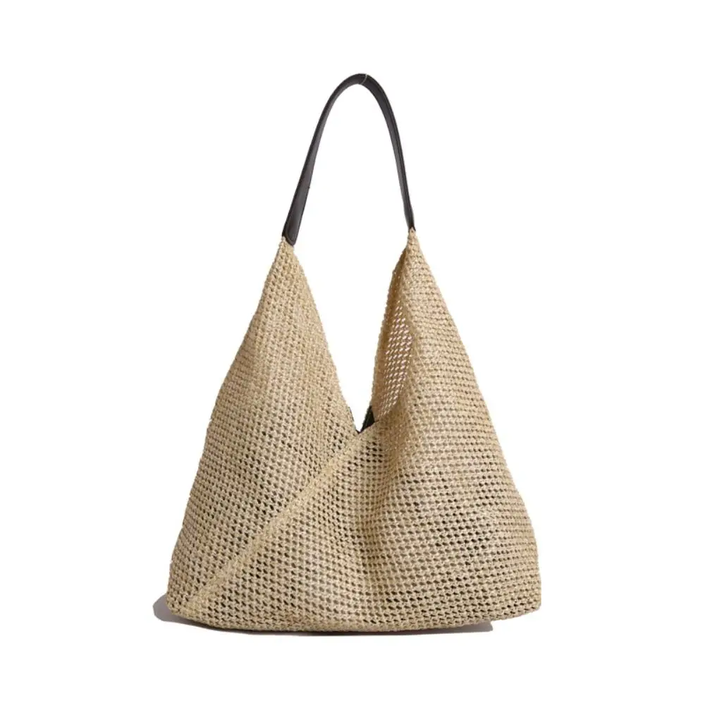 

Модная соломенная сумка большой вместимости, модная простая тканая большая сумка, ажурная богемная сумка на плечо, пляжная