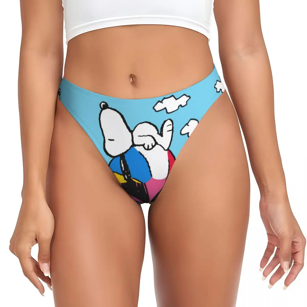 

Custom Women Snoopy Woodstock Hot Air Balloon G-string Panties Female Soft Cartoon Comic Dog Thongs Underwear