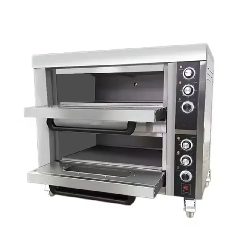 Commercial Stainless Steel Electric Pizza Oven Single Double Deck Bread Baking Machine Small Mini Countertop Oven for