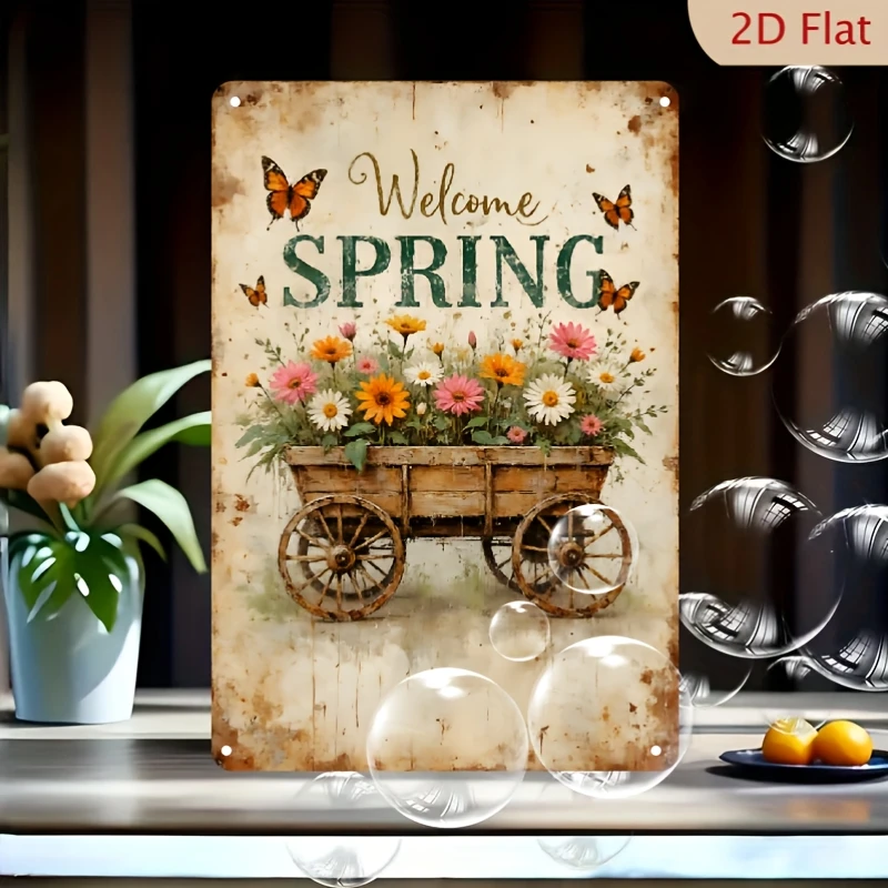2D Flat 8x12 Inch 1pc Vintage Metal Sign 