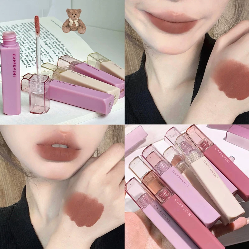 Silky Velvet Lip Gloss Matte Lip Mud Waterproof Non-Stick Cup Lip Glaze Smudge Proof Not Fade Liquid Lipstick Women Makeup