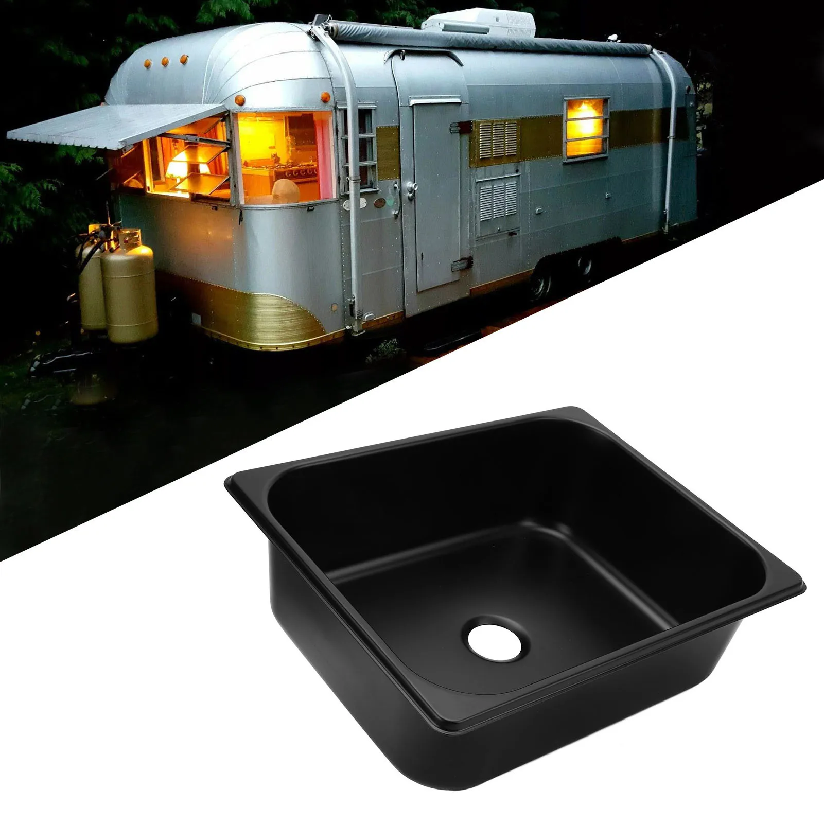 320X260X100 مللي متر RV بالوعة تنوعا مربع المطبخ الحمام حوض غسيل بالوعة مع منفذ 40 مللي متر لقارب قافلة Campervan
