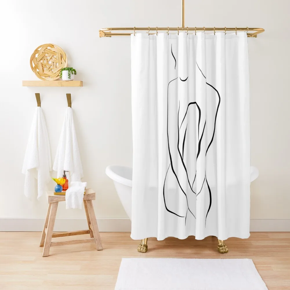 

Nude Line Art Sketch - Beautiful Bella Shower Curtain For Bathroom Shower In The Bathroom Shower For Bathrooms Curtain