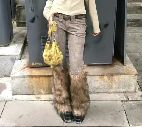 American High Corduroy Splicing Personality Feminine Low Rise Rivet Micro Flared Floor Pants Fashion Versatile Street Trousers