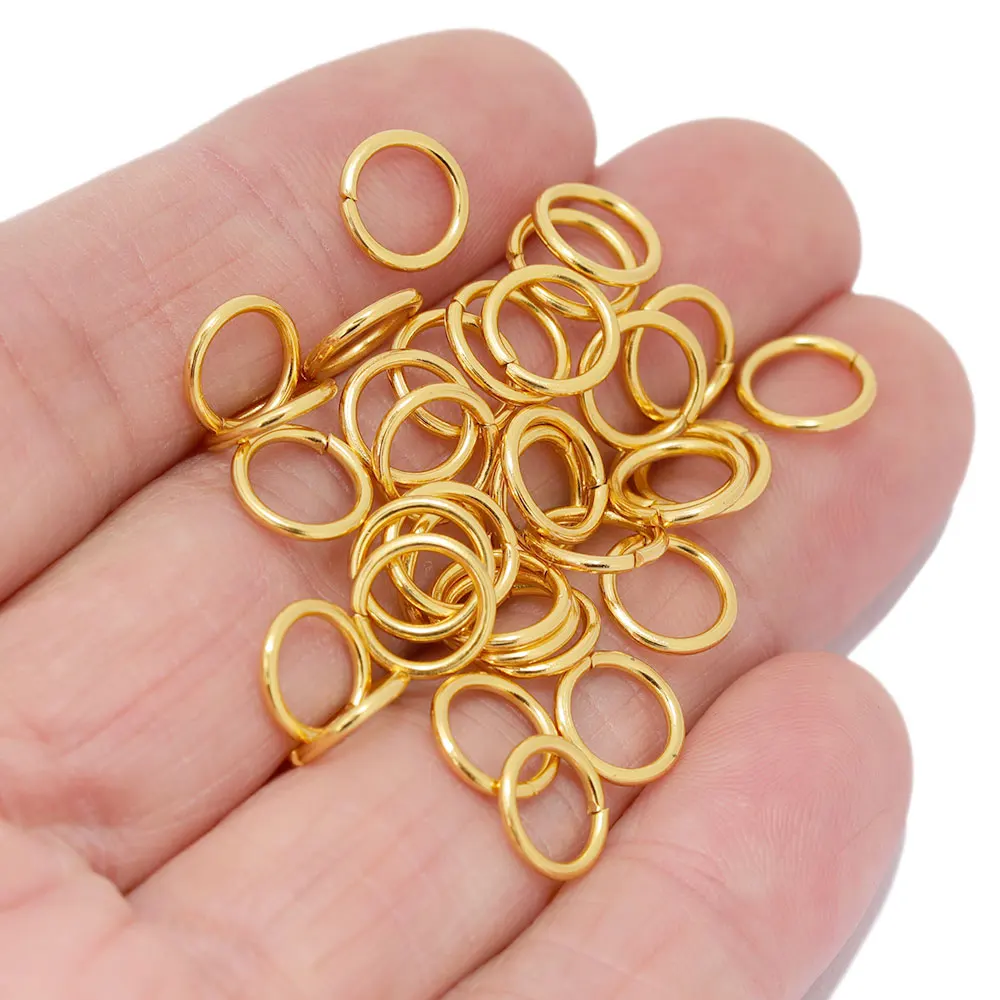 100-200pcs Gold Color Stainless Steel Open Jump Rings Necklaces Bracelets Connectors Split Rings Findings for DIY Jewelry Making