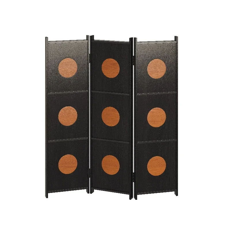 Simple retro black screen, designer villa living room bedroom partition broken screen movable curtain