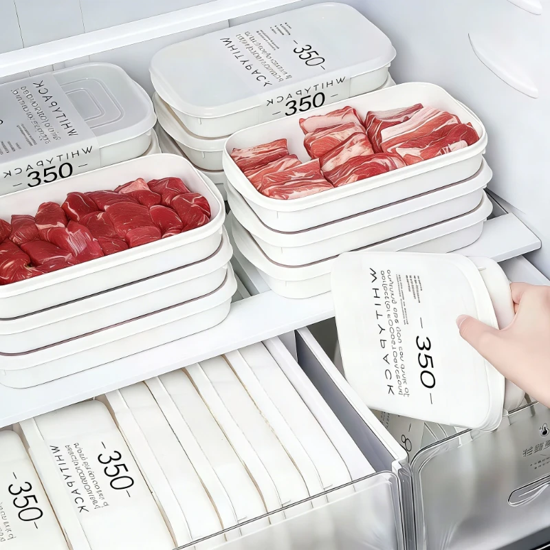 20 piezas (10 recipientes + 10 tapas) Cajas herméticas para alimentos de 350 ml, organizadores reutilizables para refrigerador para frutas, verduras y carne