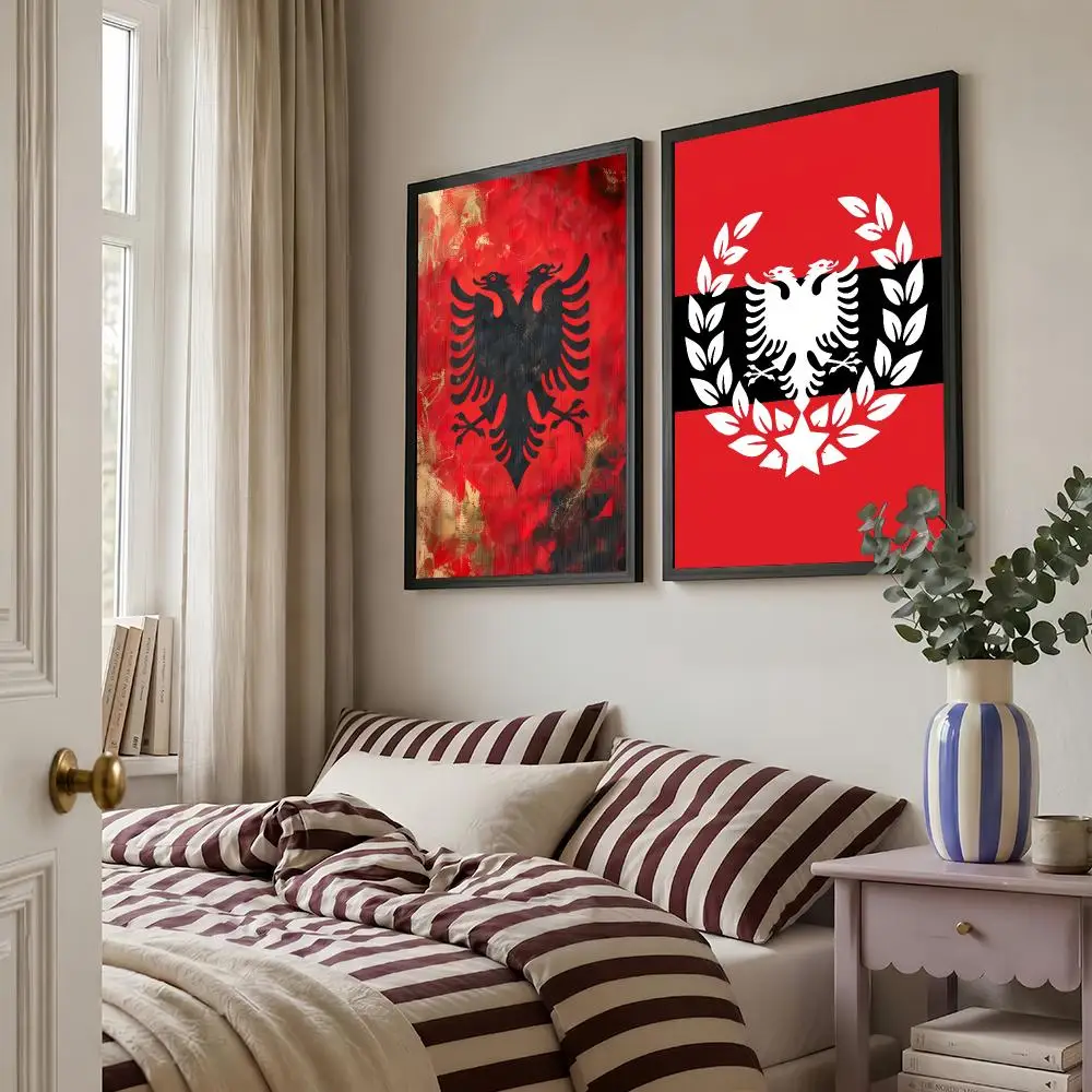 Albanian Double Headed Art Poster Living Room Bedroom Bar Cafes Wall Home Decoration Gifts