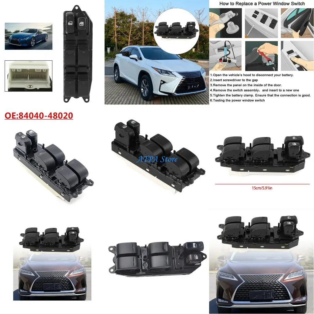 

U13C High Speed Automotive Window Regulator Button Ergonomic Design For RX300 Vehicle