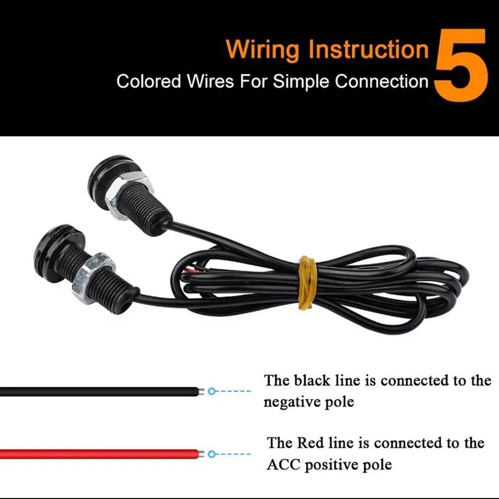 NSXINQI 18 مللي متر 23 مللي متر سيارة دراجة نارية LED عين النسر مصابيح القيادة DRL النهار تشغيل أضواء عكس وقف مصباح إشارة