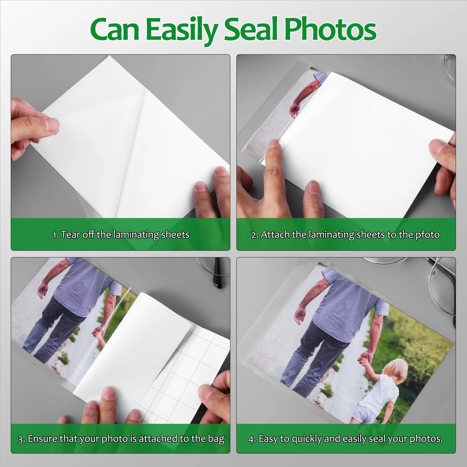 50 Sheets Cold Laminate Photos from Self Seal Laminating Pouches Lamination Film