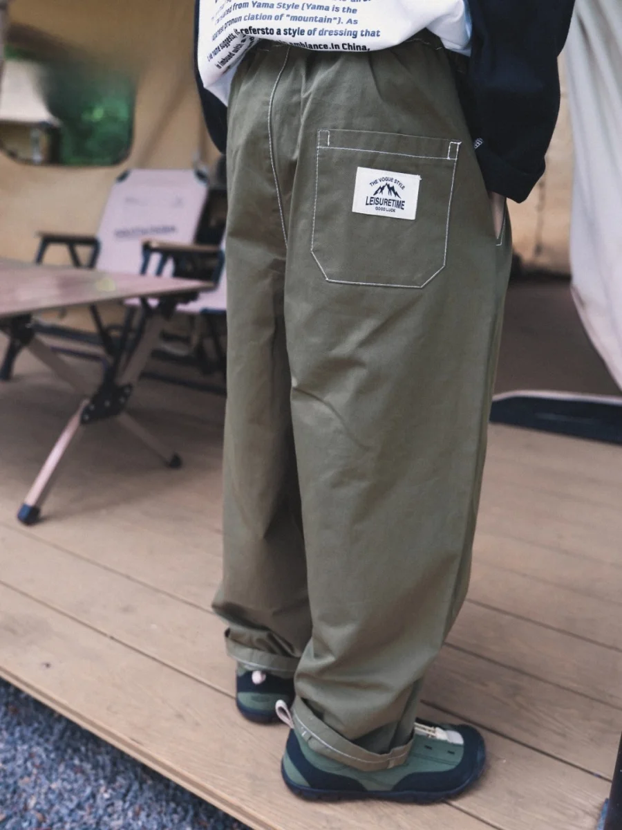 Outdoor Camouflage Work Pants for Boys Spring Autumn Loose Straight Leg Trousers FaceC Mountain Series Children's Clothing