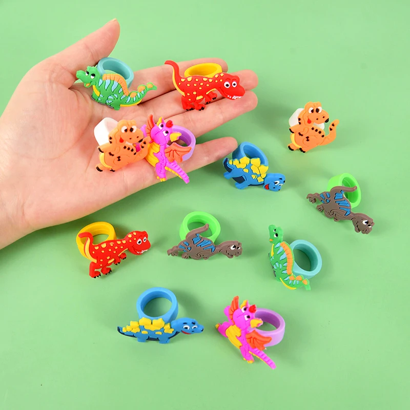 6pcs Dinosaur Silicone Bracelet Wristband Kids Favor Dino Toys Jurassic Theme Birthday Party Gift Decoration Baby Shower Supplie