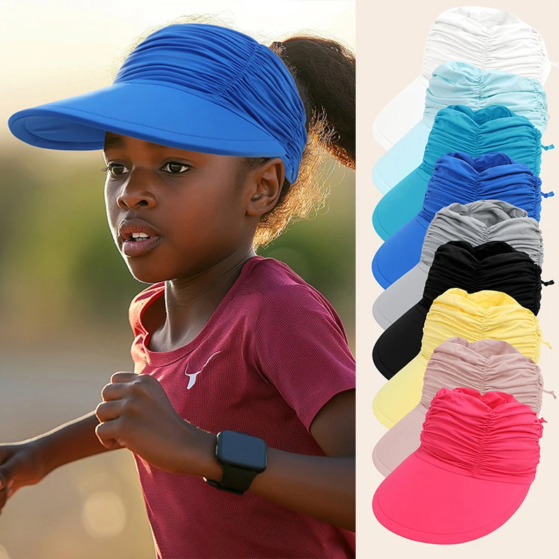 

Летняя детская шляпа с отверстием для хвостика для девочек, быстросохнущая детская солнцезащитная шляпа для занятий спортом на открытом воздухе, пляжных видов спорта, детская бейсболка, регулируемая, 48-54 см
