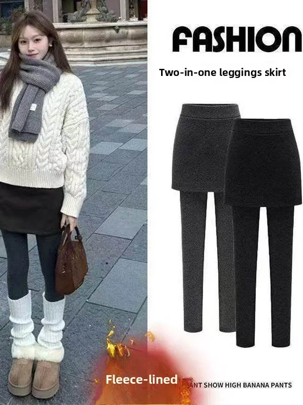 Women's Fleece Lined Slim Fit Pants High Waist Warm Casual Maternity Trousers Inner Wear Outer Wear Autumn Winter plus Size