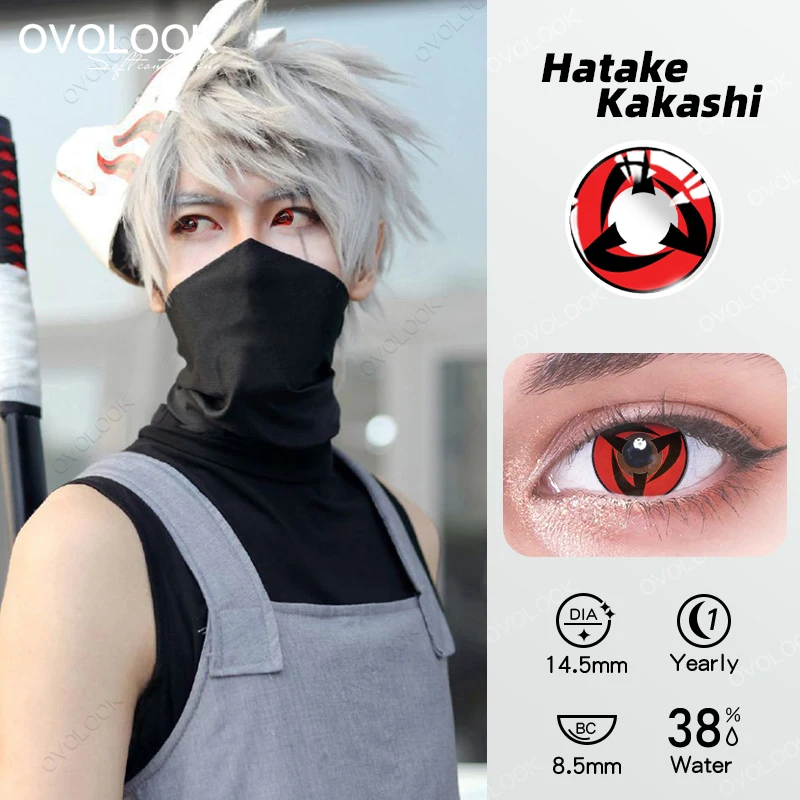 2pcs Cosplay Contacts Lenses for Sharingan Hatake Kakashi Uchiha Sasuke Itachi Madara Hinata Ciel\'s eye anime Costume Play