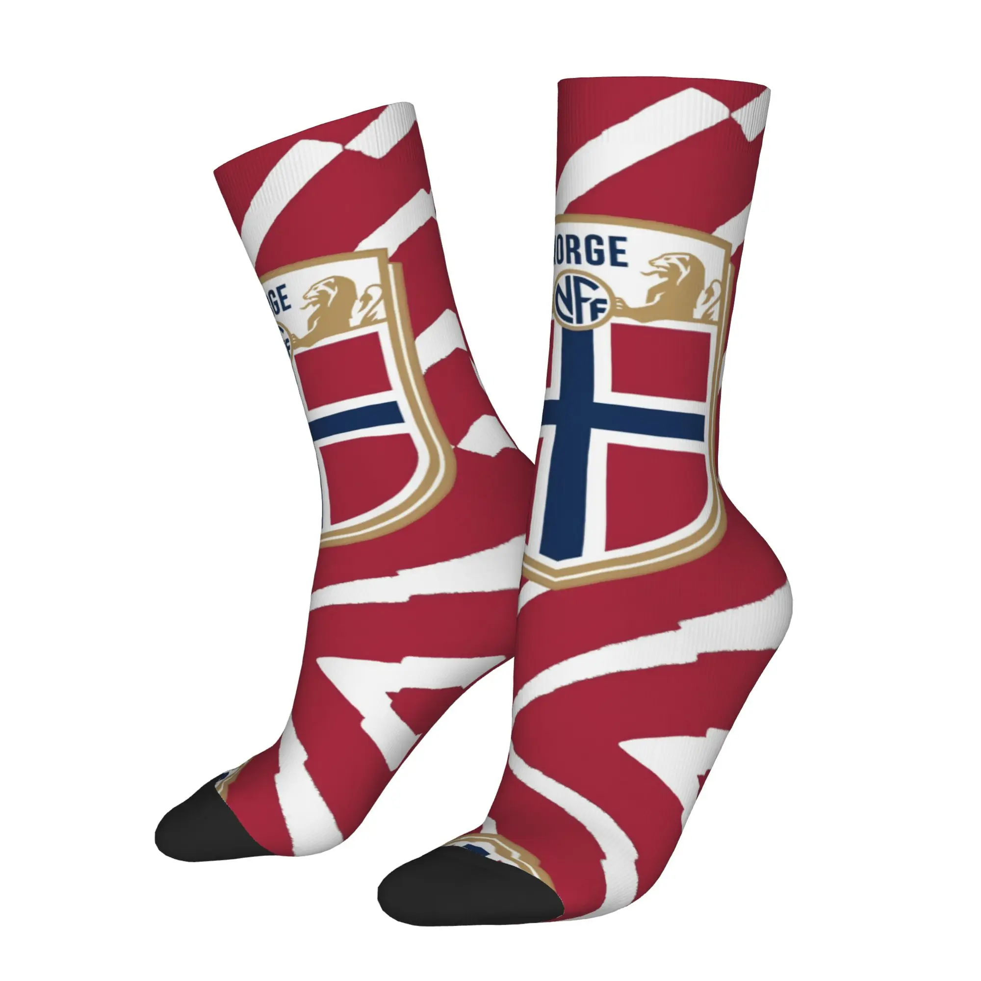 Funny Happy Norway Vintage Harajuku  Street Style Novelty Pattern Crew Sock Match Day Essentials