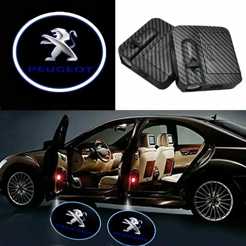 

2pcs LED Car Door Projector Light Fit For Peugeot 208 2008 308 3008 408 508 5008 Rifter Partner Expert Traveller Car Accessories