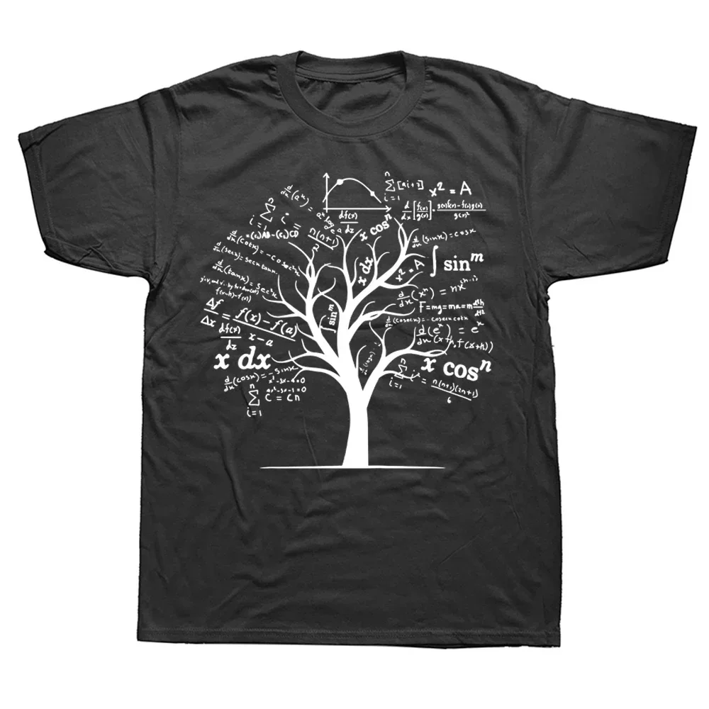 Plus Size O-Neck Oversized Calculus Algebra Tree Math Teacher Geek T-Shirt Men 100% Cotton  Loose Streetwear Unisex Tees TOPS